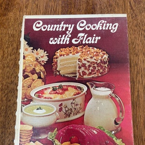 cookbook, vintage cookbook, country cooking with flair, california milk advisory board