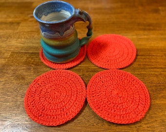 Coaster Pattern, Crocheted Cotton Coasters Pattern, coasters