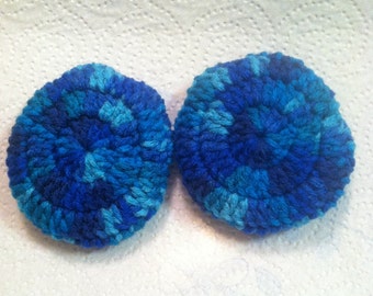 Crocheted Ear Muffs, Ear Muffs, blue ear muffs, stocking stuffers, free shipping