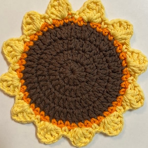 sunflower coasters, flower coaster, mug rugs, drink coasters