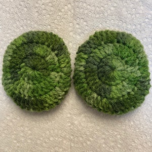 green earmuffs, green tones ear muffs, crocheted ear muffs, ear muffs
