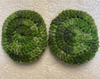 Green earmuffs, green tones ear muffs, crocheted ear muffs, ear muffs, free shipping