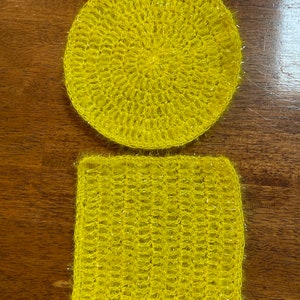 scrubbing dish cloths, yellow dish cloths, scrubbies