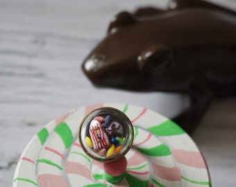 Wizard World Sweets Ring: Moving Jelly Beans, Bronze Adjustable Band