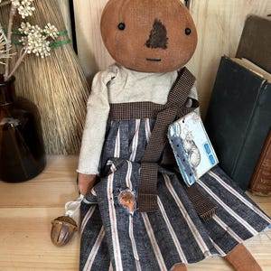 Primitive Harvest Pumpkin Doll~ Primitive Pumpkin ~ Primitive Halloween Decor ~ Primitive Doll ~RARE