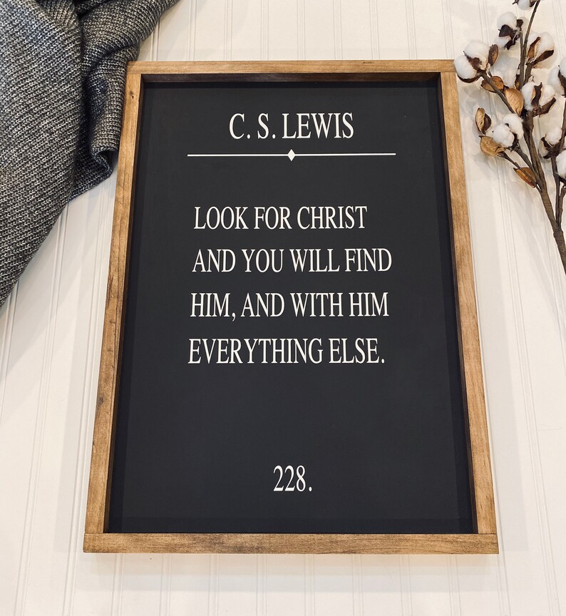 C.S Lewis Wood Sign Farmhouse Sign-Fixer Upper-Modern Farmhouse-Book Page