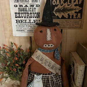 Primitive Pumpkin Witch Doll~ Primitive Harvest Witch~ Primitive Witch ~ Primitive Witch Decor ~ Primitive Witches ~ Primitive Doll~ RARE