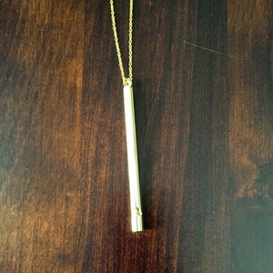 gold whistle necklace, gold whistle, whistle necklace, whistle, whistle jewelry, whistle pendant, long whistle, gold necklace, necklace