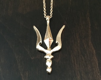 trident, trident necklace, trident pendant, gold trident, gold trident necklace, gold trident pendant, gold necklace, gold jewelry, necklace