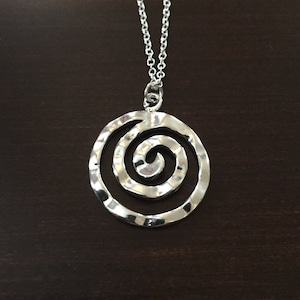 silver spiral necklace, spiral necklace, silver spiral pendant, silver spiral jewelry, spiral necklace silver, spiral pendant silver, spiral