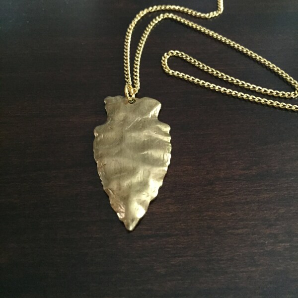 Arrowhead Necklace, Arrowhead, Gold Arrowhead, Gold Arrowhead Necklace, Arrowhead Jewelry, Arrowhead Pendant, Necklace, Gold Necklace