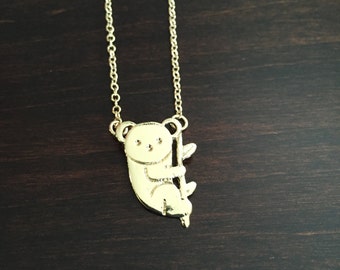 Koala, Koala Bear, Koala Necklace, Koala Jewelry, Koala Bear Necklace, Koala Bear Jewelry, Gold Koala Necklace, Gold Koala, Koala Pendant