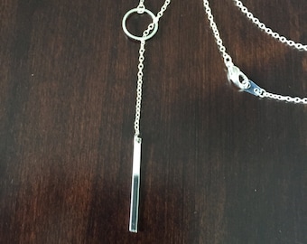 Ultra Minimal Bar Drop Necklace, Silver Bar Necklace, slim long bar necklace, bar necklace, bar jewelry, silver necklace, jewellery