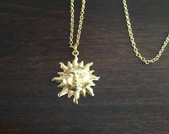 Sun Necklace, Sun, Gold Sun Necklace, Sun Jewelry, Sun Pendant, Necklace, Gold Necklace, Jewellery, Jewlery, Sun Jewlery, Sun Jewellery