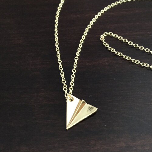 One Direction Harry Styles Paper Airplane Necklace Gold Etsy