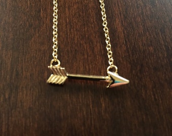 Arrow Necklace in Gold, arrow necklace, gold arrow necklace, arrow jewelry, arrow pendant, small arrow necklace, small necklace, necklace