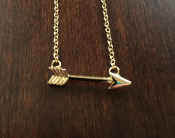 arrow necklace gold, arrow necklace, gold arrow necklace, necklace arrow, arrow jewelry, arrow pendant, small arrow necklace, gold arrow