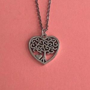 tree heart, silver filigree heart pendant, filigree heart necklace, filigree heart jewelry, silver filigree necklace, silver heart necklace