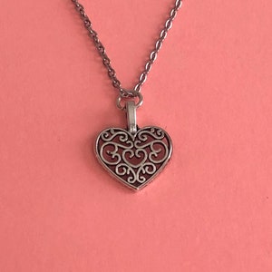 silver filigree heart pendant, filigree heart necklace, filigree heart jewelry, silver filigree necklace, silver filigree jewelry, hearts