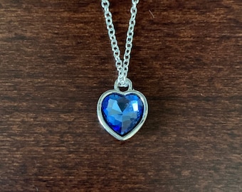 heart necklace, blue heart, silver heart, heart jewelry, heart pendant, blue heart necklace, silver heart necklace, blue necklace, hearts