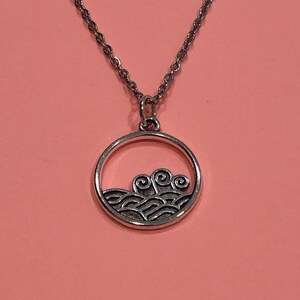 wave, wave necklace, wave charm, wave pendant, wave pendent, wave jewelry, wave jewellery, wave gift, ocean necklace, water necklace