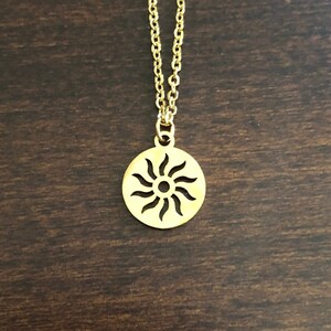 Sun Necklace Gold, Sunshine Jewelry, Gold Sun Pendant - Etsy