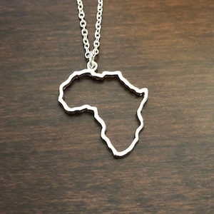 Africa necklace, Africa pendant, Africa pendant silver, silver Africa pendant, Africa jewelry, African necklace, African pendant, African