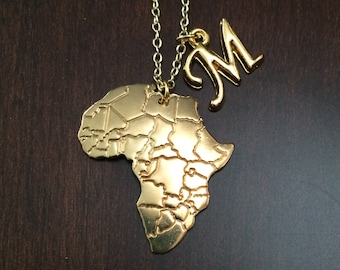 Africa necklace, gold Africa necklace, necklace Africa, Africa necklace gold, Africa pendant, Africa jewelry, African necklace, African gift