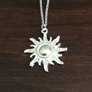 Sun Necklace, Sun, Silver Sun Necklace, Sun Jewelry, Sun Pendant, Sun Gifts, Silver Sun Pendant, Silver Sun Charm, Sun Girls, Sunburst, Gift