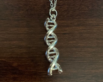 dna necklace, dna pendant, dna jewelry, dna jewelry silver, jewelry dna, silver science necklace, necklace science, jewelry science, dna