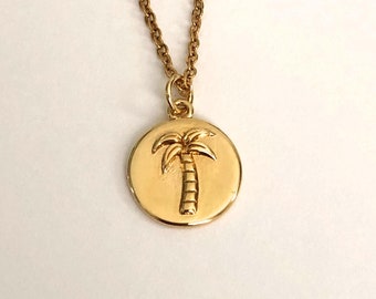 palm tree necklace, palm tree, palm tree jewelry, palm tree pendant, palm tree gift, gold palm tree necklace, palmtree necklace, palmtree