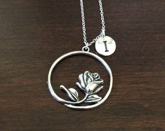 rose necklace, rose gift, rose gifts for women, rose jewelry, rose pendant, rose charm, silver rose, silver rose necklace, roses necklace