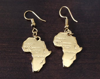 Africa earrings, Africa earrings gold, African earrings, Africa jewelry, Africa, African, African jewelry, Africa gifts, gold Africa jewelry