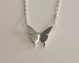 silver butterfly necklace, butterfly necklace, butterfly jewelry, butterfly pendant, small butterfly necklace, gold butterfly, butterfly