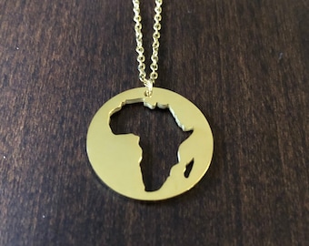 gold Africa necklace, gold Africa pendant, gold African pendant, Africa necklace gold, Africa gold necklace, Africa necklace, Africa pendant