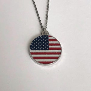 American flag necklace, American flag jewelry, United States flag, USA flag, USA jewelry, USA pendant, American gifts, flag necklace, usa