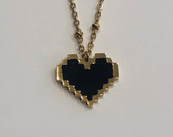 heart, heart necklace, heart pendant, heart jewelry, heart gifts, heart gift for her, black heart necklace, black heart pendant, love gift