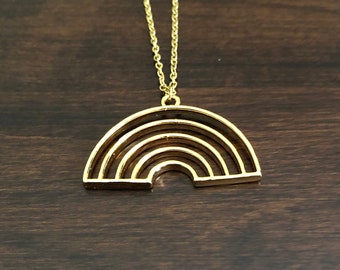 rainbow necklace, pride necklace, pride, rainbow, gold rainbow, rainbow gifts, rainbow jewelry, pride jewelry, rainbow pendant, gay pride