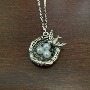 bird necklace, bird nest necklace, bird nest, bird nest pendant, bird nest jewelry, birdnest, birdnest necklace, bird gifts, necklace bird