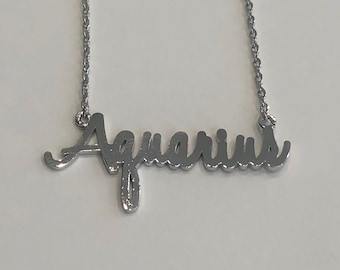 aquarius, aquarius necklace, aquarius jewelry, aquarius pendant, aquarius zodiac, aquarius gift, zodiac necklace, zodiac gifts, zodiac gift