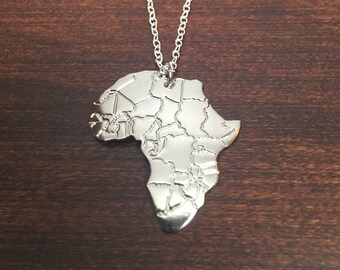 Africa necklace, Africa pendant, Africa jewelry, Africa, African, African necklace, African pendant, African jewelry, silver necklace