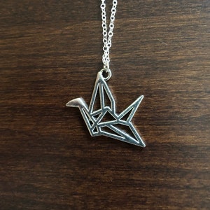 origami crane, origami crane necklace, origami crane gift, origami crane jewelry, crane gift, crane necklace, crane pendant, necklace japan