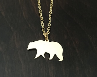 bear necklace, bear jewelry, bear pendant, bears necklace, bear, bears, gold bear, gold bear necklace, gold bear jewelry, gold necklace