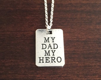 my dad my hero, my dad my hero necklace, dad, daddy, dad necklace, dad jewelry, daddy necklace, my daddy, my dad, my daddy necklace, jewlery