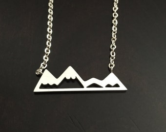 mountain necklace, mountain jewelry, mountain pendant, mountain, colorado mountains, rocky mountains, silver necklace, necklace, jewellery