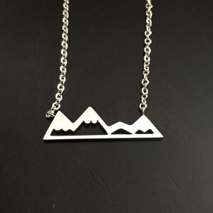 Geometric Necklace Gold Mountain Necklace Mountains Necklace