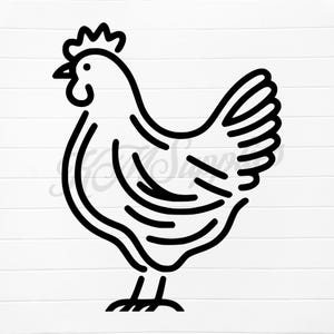chicken line art clipart, simple chicken silhouette, chicken outline, chicken outline svg, chicken clipart svg, chicken digital download