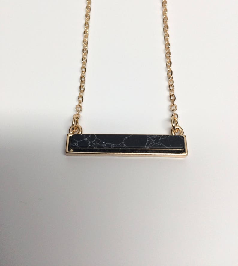 black bar necklace natural stone natural stone necklace natural stone jewelry black bar pendant bar pendant necklace bar necklace