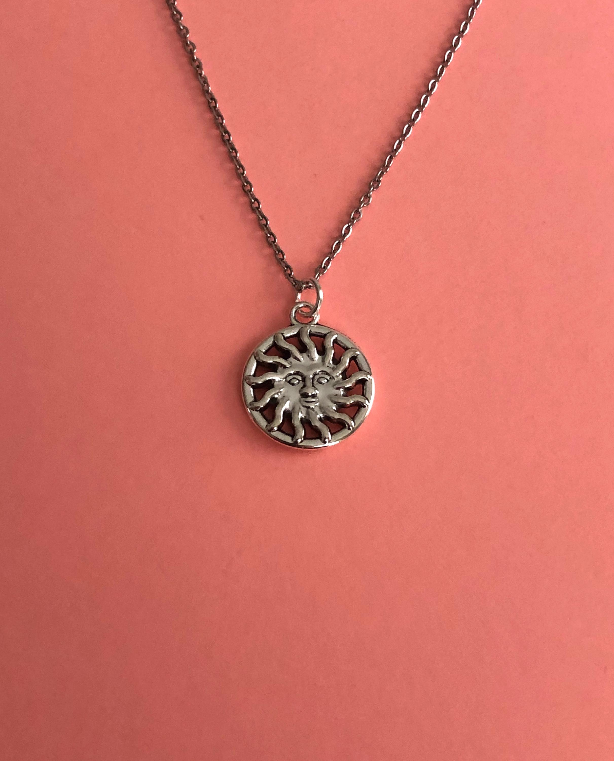 Silver Sun Necklace, Sun Necklace Silver, Necklace Sun, Silver Sun ...