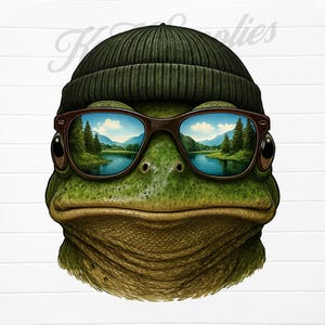 cool frog png, funny frog png, frog with sunglasses, frog with hat, frog portraits, frog digital download, frog clip art digital files, frog